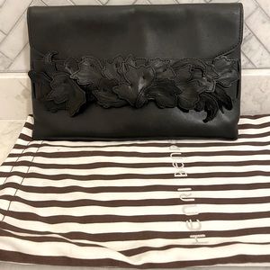 Henri Bendel Black Leather Clutch/handbag